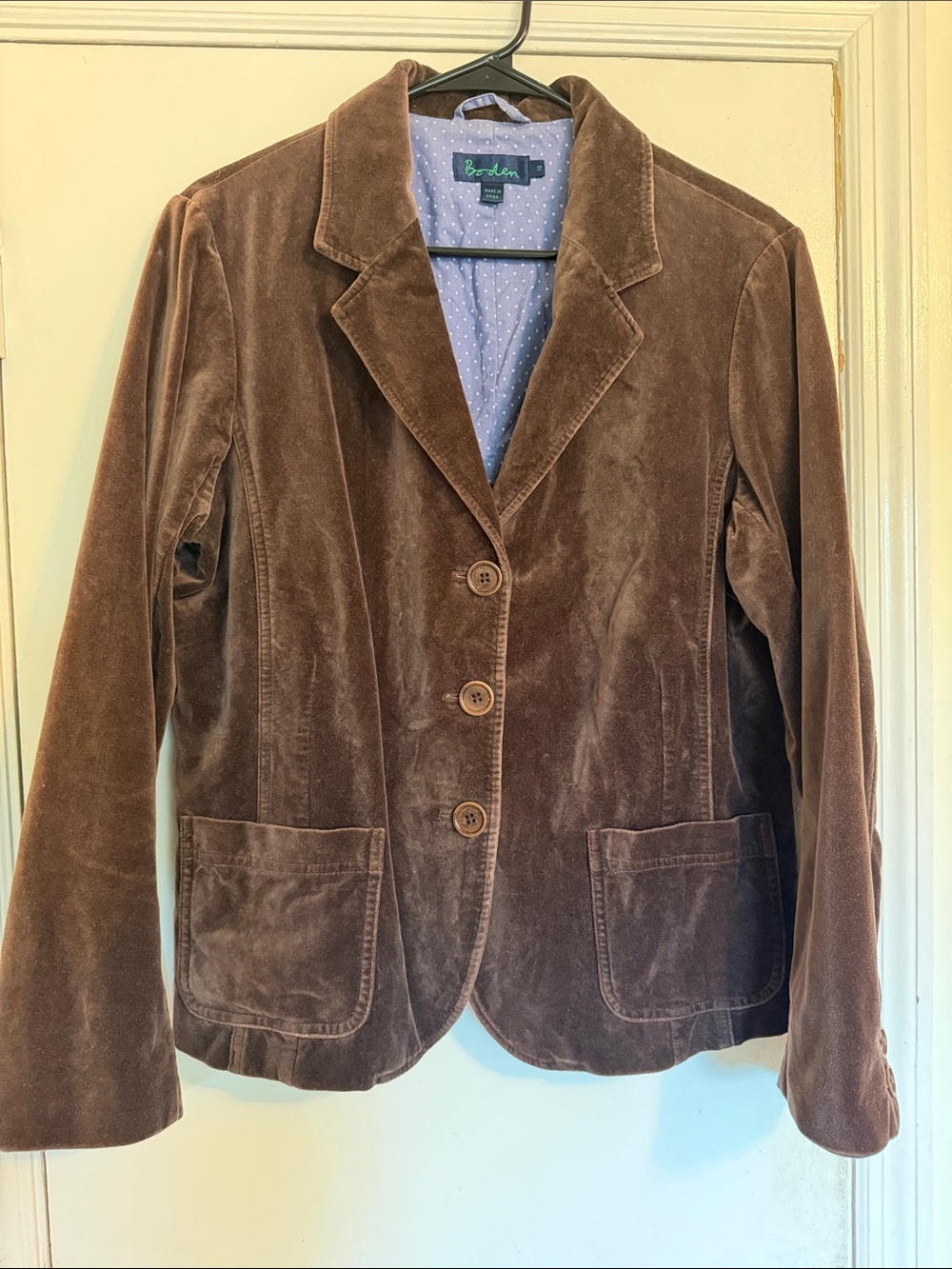 Women's Brown Velvet Blazer Jacket
